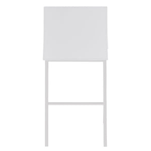 EuroStyle Cam Regenerated Leather Counter Stools with Stainless Steel Legs for Kitchen Islands White 15202WHT