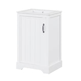 English Elm 20" Bathroom Vanity With Sink, Bathroom Cabinet With Soft Closing Door, Storage Rack and Adjustable Shelve, White