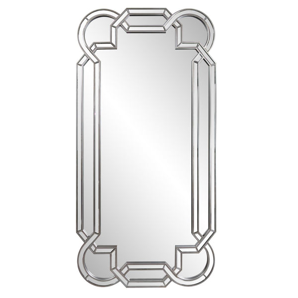 Howard Elliott Oversized Aleena Mirror - Dramatic Arching Curves & Champagne Trim For Elegant Home Décor Appeal Silver Glass ,Mdf 15211-howard-elliott