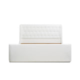 English Elm Brooks Contemporary Tufted Shelter Platform Bed, King, Antique White Polyester