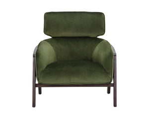 Sunpan Maximus Lounge Chair - Modern Masculine Design with Sculpted Wood Frame for Stylish Comfort and Elegance Moss Green