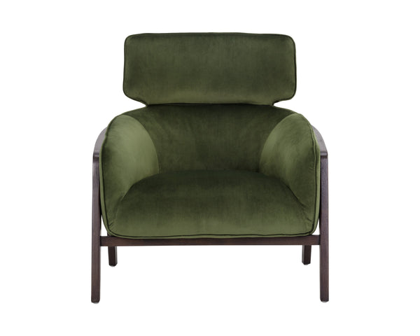Sunpan Maximus Lounge Chair - Modern Masculine Design with Sculpted Wood Frame for Stylish Comfort and Elegance Moss Green