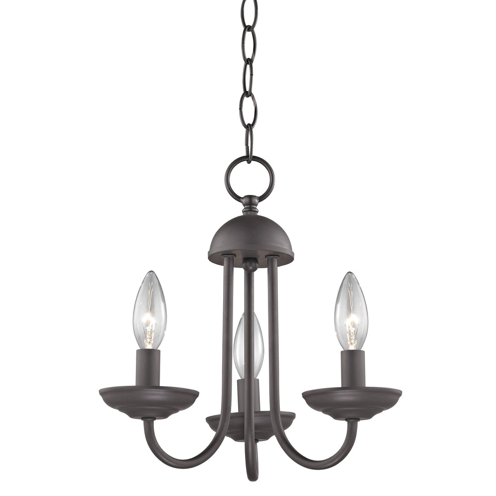 Thomas Lighting Montgomery Three Light Candlestick Chandelier Oil Rubbed Bronze Transitional Ceiling Fixture 1523CH/10