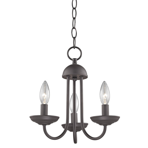 Thomas Lighting Montgomery Three Light Candlestick Chandelier Oil Rubbed Bronze Transitional Ceiling Fixture 1523CH/10