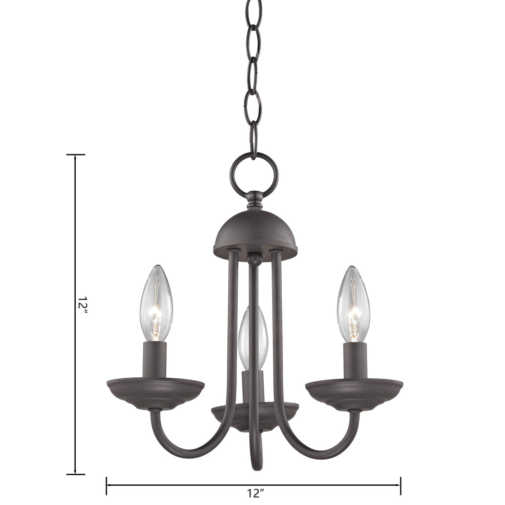 Thomas Lighting Montgomery Three Light Candlestick Chandelier Oil Rubbed Bronze Transitional Ceiling Fixture 1523CH/10