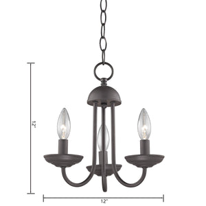 Thomas Lighting Montgomery Three Light Candlestick Chandelier Oil Rubbed Bronze Transitional Ceiling Fixture 1523CH/10