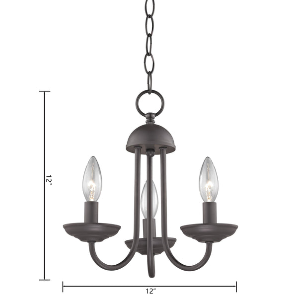 Thomas Lighting Montgomery Three Light Candlestick Chandelier Oil Rubbed Bronze Transitional Ceiling Fixture 1523CH/10