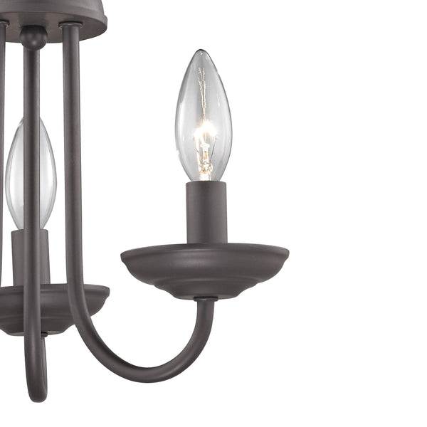 Thomas Lighting Montgomery Three Light Candlestick Chandelier Oil Rubbed Bronze Transitional Ceiling Fixture 1523CH/10
