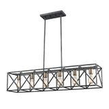 Crossbar 42'' Wide 6-Light Linear Chandelier - Silverdust Iron 15254/6 Elk Lighting