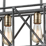 Crossbar 42'' Wide 6-Light Linear Chandelier - Silverdust Iron 15254/6 Elk Lighting