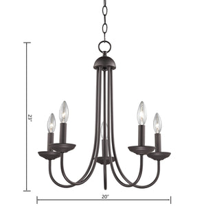 Thomas Lighting Montgomery Five Light Candelabra Chandelier Oil Rubbed Bronze Dining Room Fixture 1525CH/10