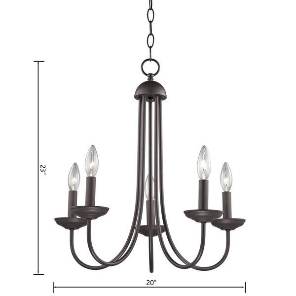 Thomas Lighting Montgomery Five Light Candelabra Chandelier Oil Rubbed Bronze Dining Room Fixture 1525CH/10