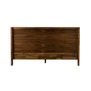 English Elm Dorvelle Rustic Acacia Platform Queen Bed with Antique Finish, No Box Spring, 7" Clearance, Brown B2736S00019