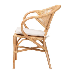 English Elm Mid-century Artisan Woven Rope Back Mahogany Dining Chair with Removable Cushion B2750P470033