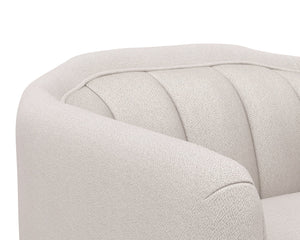 Sunpan Birrit Swivel Armchair - Luxurious Comfort with Durable Performance Fabric and Sleek Wooden Base Alaska Greige