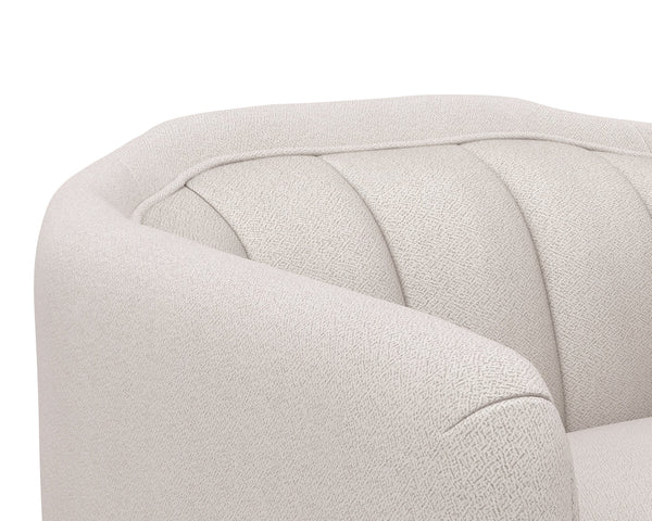 Sunpan Birrit Swivel Armchair - Luxurious Comfort with Durable Performance Fabric and Sleek Wooden Base Alaska Greige