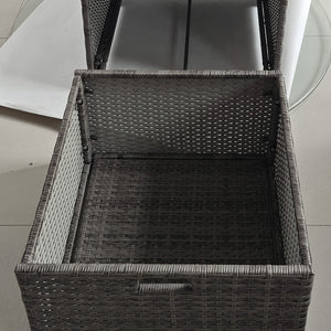 English Elm Outsunny Valet Pool Towel Rack - Stylish Weather-Resistant Rattan Organizer With Shelves & Drawer W2225P200862-GIGA