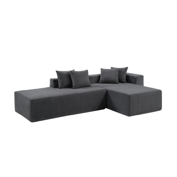 English Elm 101-inch Corduroy L-shaped Sectional Sofa Deep Seat Modular Lounge for Living Room W3480S00003
