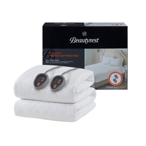 JLA Home Beautyrest - Heated Beautyrest mattress pad with Secure Comfort Tech, quilted warmth, 5 heat settings, auto-off 80 L x 60 W x 0.8H BR55-0535