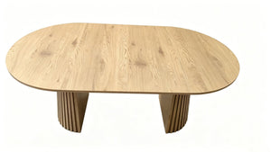 English Elm Wooden Oval Extendable Dining Table with Slatted Legs Seats up to Six Mid-century W3590P426263