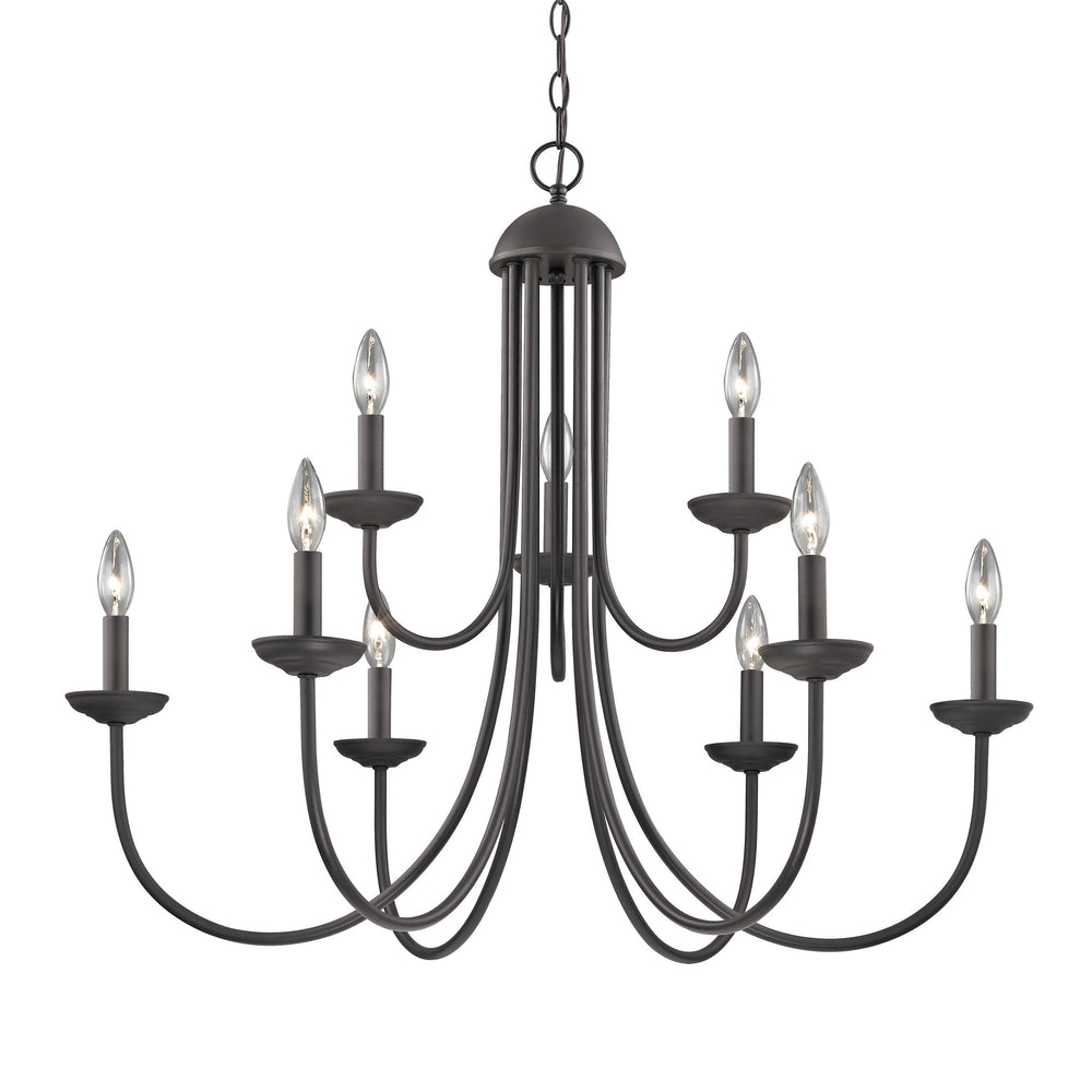 Thomas Lighting Montgomery Nine Light Candelabra Chandelier Oil Rubbed Bronze Dining Room Fixture 1529CH/10