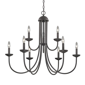 Thomas Lighting Montgomery Nine Light Candelabra Chandelier Oil Rubbed Bronze Dining Room Fixture 1529CH/10
