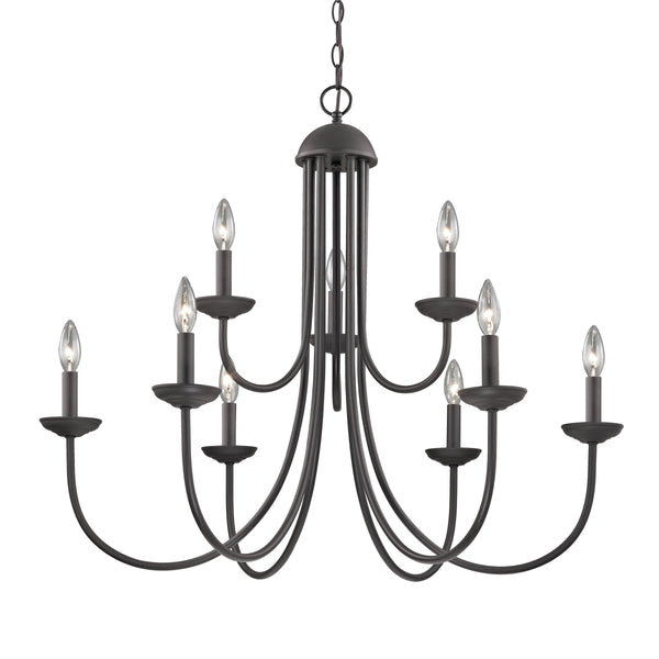 Thomas Lighting Montgomery Nine Light Candelabra Chandelier Oil Rubbed Bronze Dining Room Fixture 1529CH/10