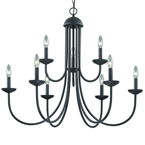 Thomas Lighting Montgomery Nine Light Candelabra Chandelier Oil Rubbed Bronze Dining Room Fixture 1529CH/10