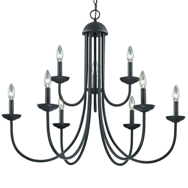 Thomas Lighting Montgomery Nine Light Candelabra Chandelier Oil Rubbed Bronze Dining Room Fixture 1529CH/10