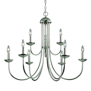 Thomas Lighting Montgomery 9 Light Candlestick Chandelier Brushed Nickel Metal Transitional Dining 1529CH/20