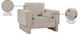 Madeline Beige Chenille Fabric Chair 152Beige-C Meridian Furniture