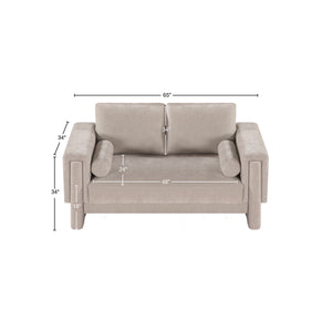 Madeline Beige Chenille Fabric Loveseat 152Beige-L Meridian Furniture