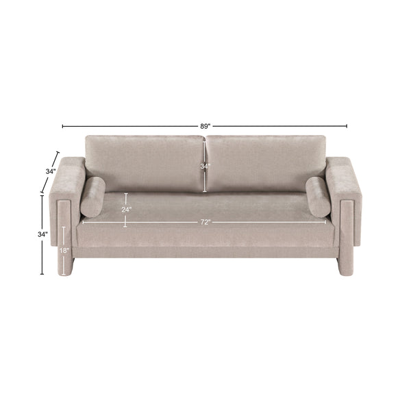 Madeline Beige Chenille Fabric Sofa 152Beige-S Meridian Furniture