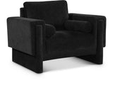 Madeline Black Chenille Fabric Chair 152Black-C Meridian Furniture