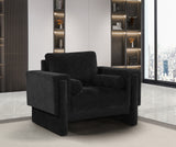 Madeline Black Chenille Fabric Chair 152Black-C Meridian Furniture