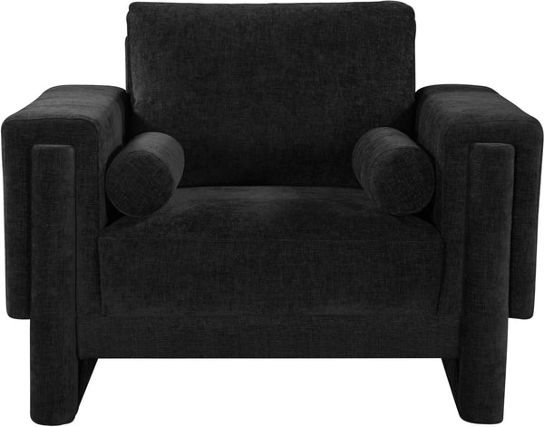 Madeline Black Chenille Fabric Chair 152Black-C Meridian Furniture