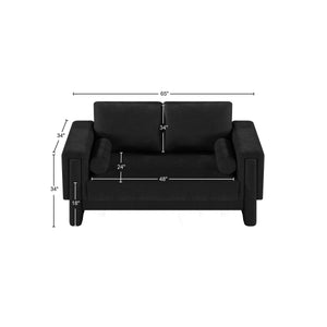 Madeline Black Chenille Fabric Loveseat 152Black-L Meridian Furniture