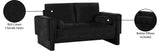 Madeline Black Chenille Fabric Loveseat 152Black-L Meridian Furniture