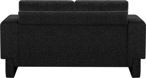 Madeline Black Chenille Fabric Loveseat 152Black-L Meridian Furniture