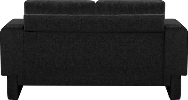 Madeline Black Chenille Fabric Loveseat 152Black-L Meridian Furniture