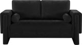 Madeline Black Chenille Fabric Loveseat 152Black-L Meridian Furniture