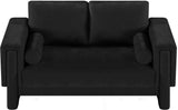 Madeline Black Chenille Fabric Loveseat 152Black-L Meridian Furniture