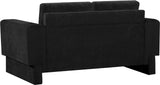 Madeline Black Chenille Fabric Loveseat 152Black-L Meridian Furniture