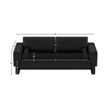 Madeline Black Chenille Fabric Sofa 152Black-S Meridian Furniture