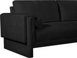 Madeline Black Chenille Fabric Sofa 152Black-S Meridian Furniture