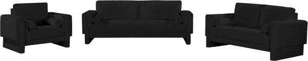 Madeline Black Chenille Fabric Sofa 152Black-S Meridian Furniture