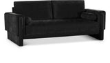 Madeline Black Chenille Fabric Sofa 152Black-S Meridian Furniture