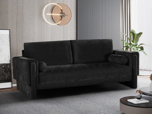 Madeline Black Chenille Fabric Sofa 152Black-S Meridian Furniture