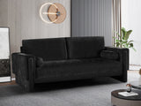 Madeline Black Chenille Fabric Sofa 152Black-S Meridian Furniture