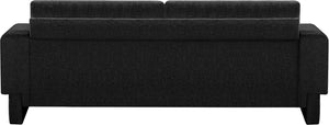 Madeline Black Chenille Fabric Sofa 152Black-S Meridian Furniture